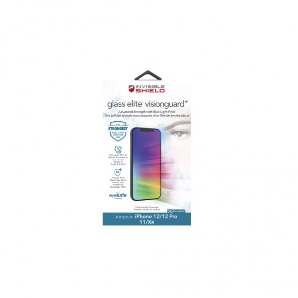 Zagg InvisibleShield iPhone Xr/11/iPhone 12/12 Pro Skjermbeskytter Glass Elite VisionGuard+