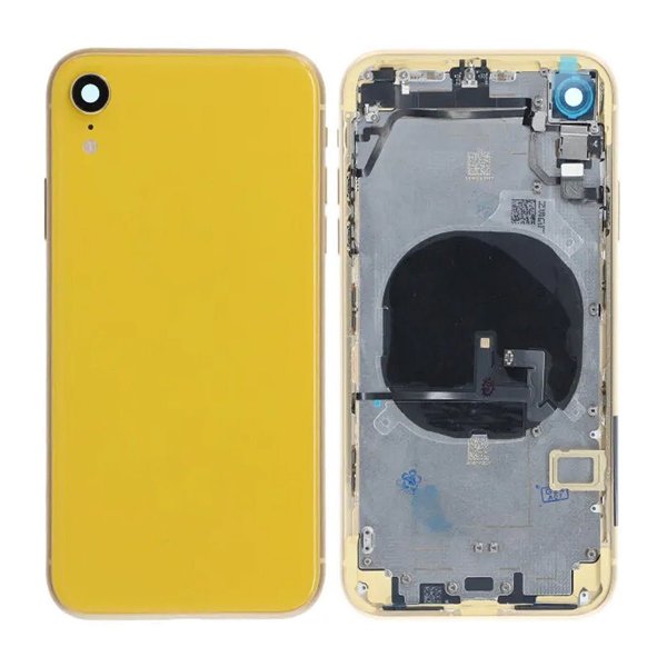 iPhone XR bakside med komplett Premium-ramme - gul