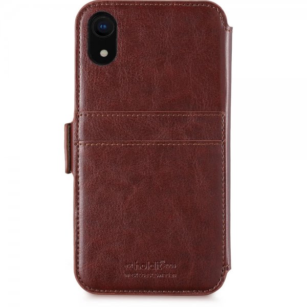 holdit iPhone Xr Etui Berlin Löstagbart Deksel Mörkbrun
