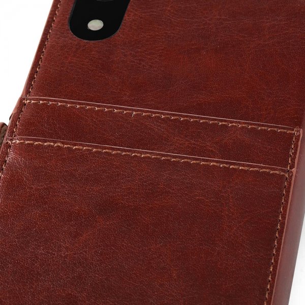 holdit iPhone Xr Etui Berlin Löstagbart Deksel Mörkbrun