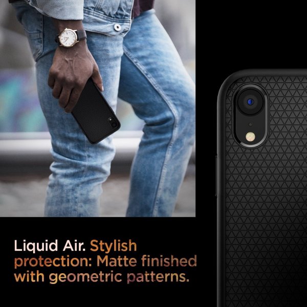 Spigen iPhone Xr Deksel Liquid Air Matte Black