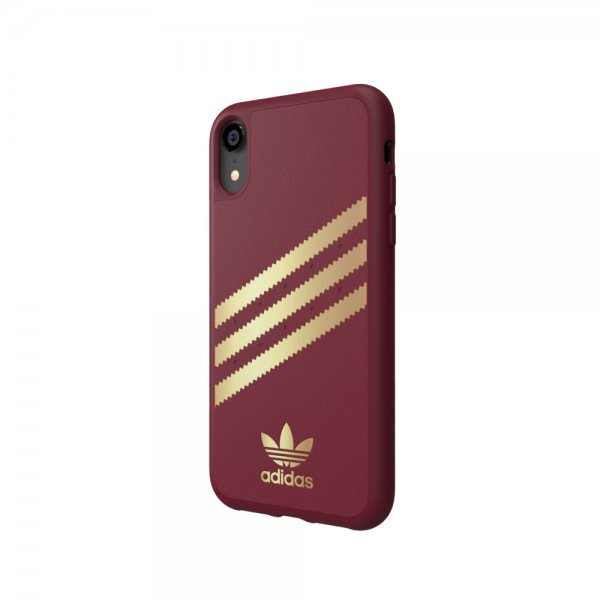 Adidas iPhone Xr Deksel OR Moulded Case FW18 SUEDE Burgundy Gold