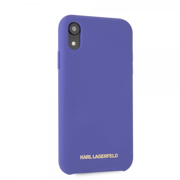 Karl Lagerfeld iPhone Xr Deksel Silikon LageRFeld GUll Logo Lilla