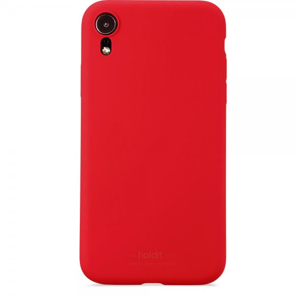 holdit iPhone Xr Deksel Silikon Ruby Red
