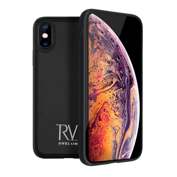 Rvelon iPhone Xs Max Etui Detachable Wallet Case Svart