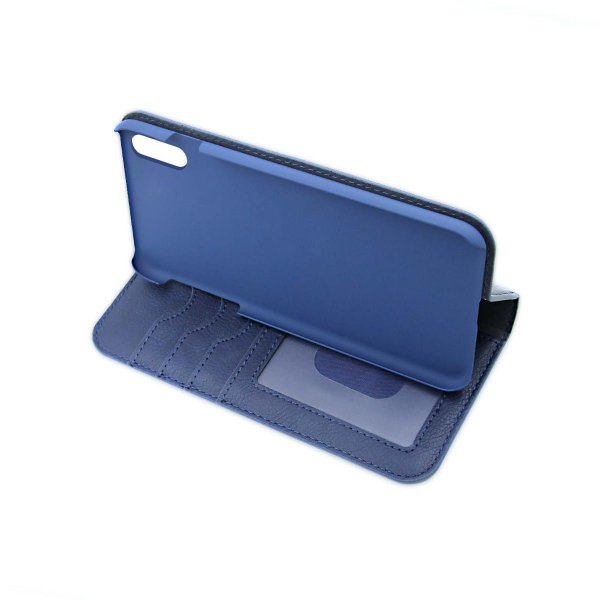 iPhone Xs Max Etui Utbrettbar Kortlomme Blå