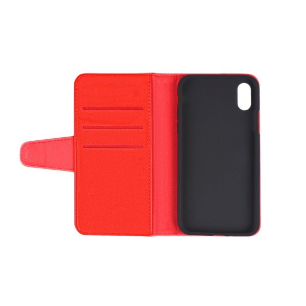 iPhone Xs Max Etui Utbrettbar Kortlomme Rød