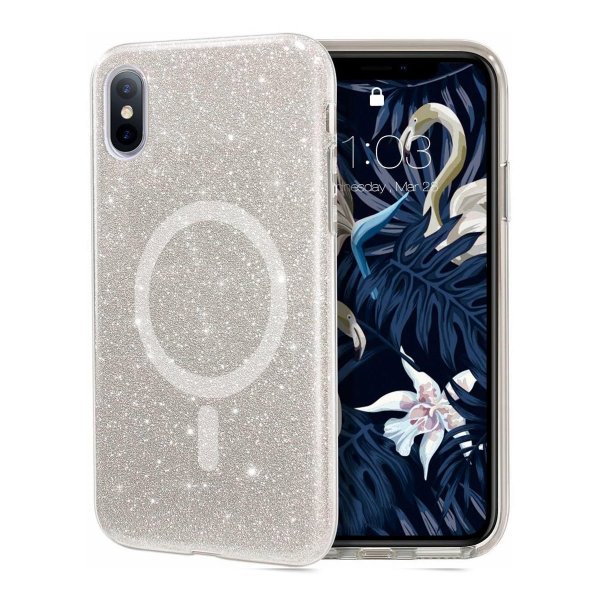Rvelon iPhone X/iPhone Xs Deksel Glitter MagSafe Transparent