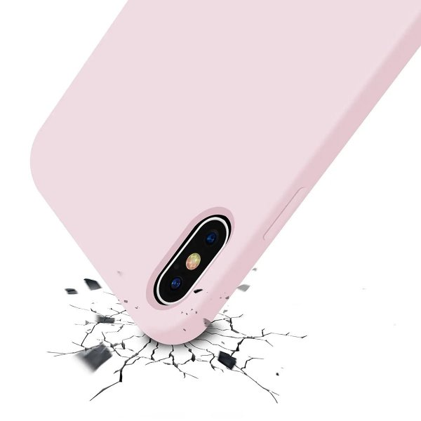 Rvelon iPhone X/iPhone Xs Deksel Silikon Sandrosa