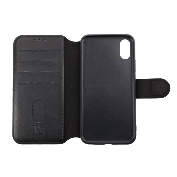 Rvelon iPhone X/iPhone Xs Etui Utbrettbar Kortlomme Svart