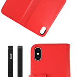 Rvelon iPhone X/iPhone Xs Etui Ekte Skinn Rød