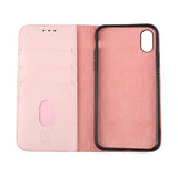 Rvelon iPhone X/iPhone Xs Etui Ekte Skinn Rosa
