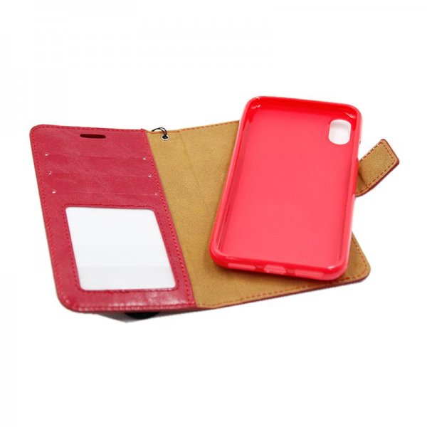iPhone X/iPhone Xs Etui Detachable Wallet Case Rød