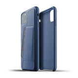 Mujjo iPhone 11 Pro Max Deksel Full Leather Wallet Case Monaco Blue