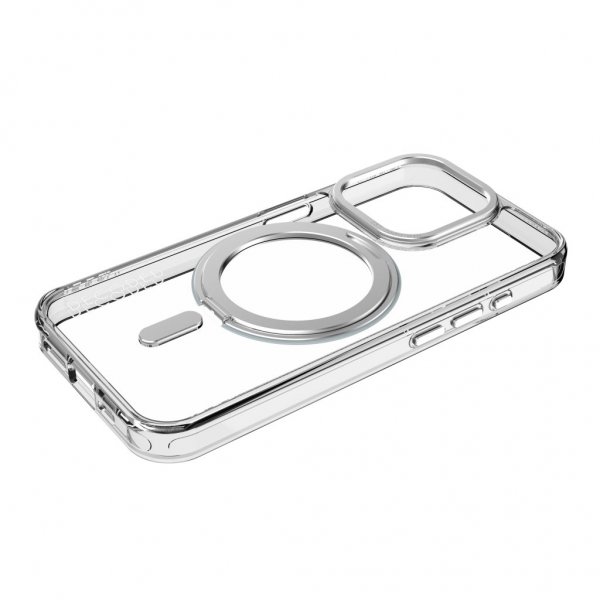 Decoded iPhone 15 Pro Deksel Recycled Plastic Transparant Loop Stand Back Cover Klar