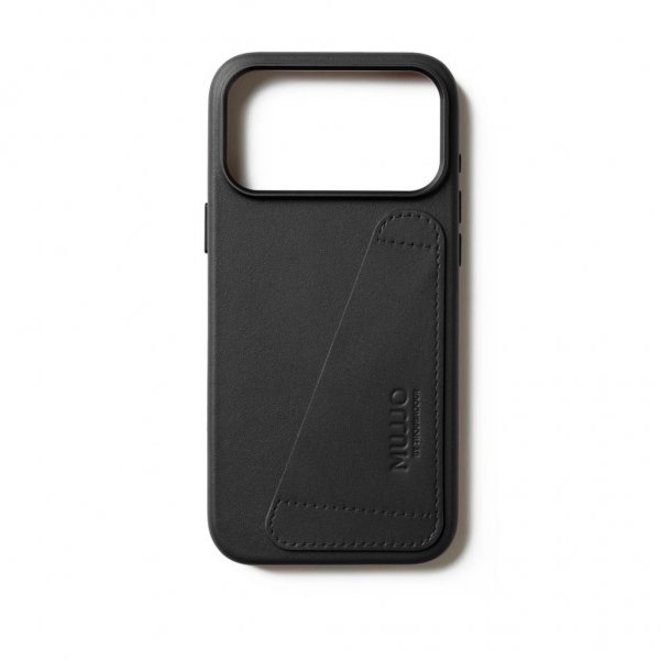 Mujjo iPhone 17 Pro Max Deksel Full Leather Wallet Case MagSafe Svart