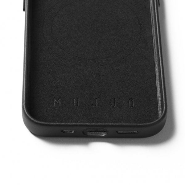 Mujjo iPhone 16e/17e Deksel Full Leather Case MagSafe Svart