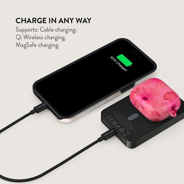 Burga Powerbank MagSafe 5000 mAh Island Girl Metallgrå