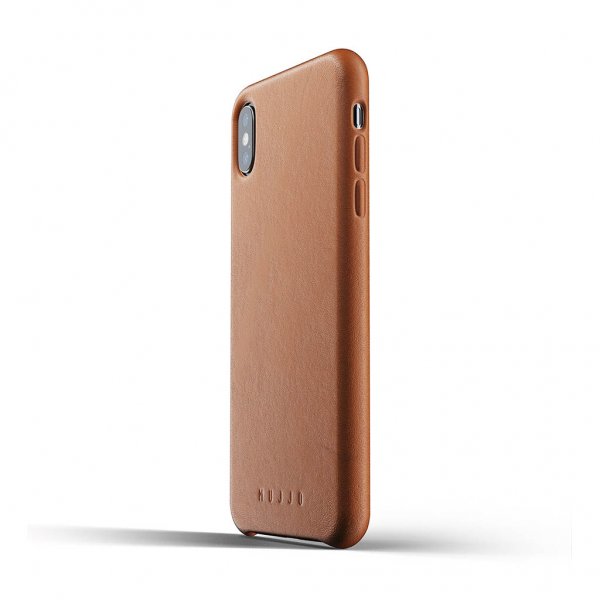 Mujjo iPhone Xs Max Deksel Full Leather Case Tan