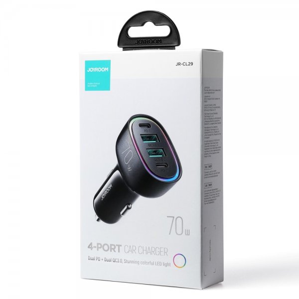 Joyroom Mobillader til bil JR-CL29 70W 4 Port Car Charger