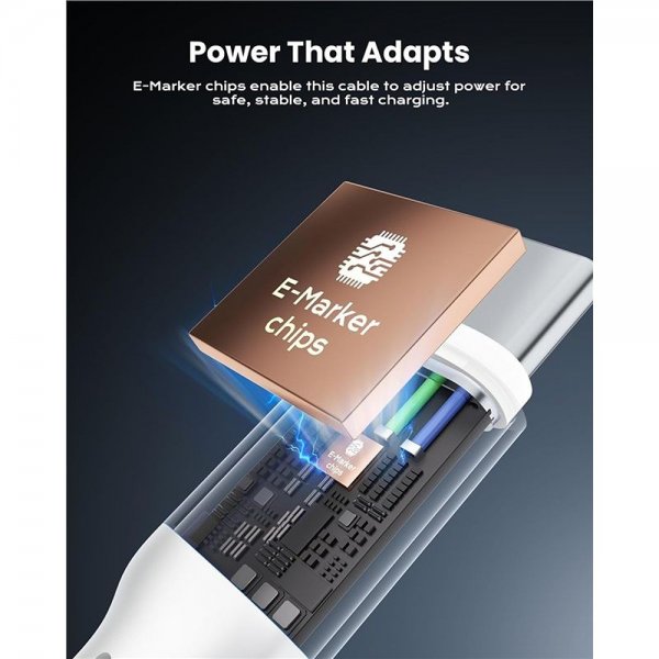 iOttie Kabel 100W Retractable USB-C 2-pakning Hvit