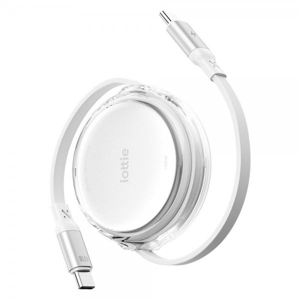 iOttie Kabel 100W Retractable USB-C 2-pakning Hvit