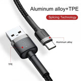 Baseus Kabel Cafule Cable USB-A/USB-C 3m Grå Svart