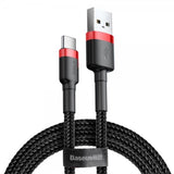 Baseus Kabel Cafule Cable USB-A/USB-C 3m Rød Svart