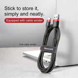 Baseus Kabel Cafule Cable USB-A/USB-C 3m Rød Svart