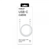 Celly Kabel Cotton Braided USB-C/USB-C 1.5m Hvit