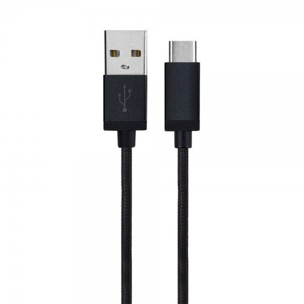 Xqisit Kabel Flettet USB-A/USB-C 1.8m Svart