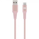 Xqisit Kabel Flettet USB-A/USB-C 2m Rosegull