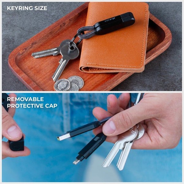 Rolling Square Kabel inCharge X Keyring 100W 6in1 Marble Beige