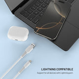 Fixed Kabel Liquid Silicone USB-A/Lightning 1.2m Hvit
