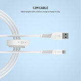 Fixed Kabel Liquid Silicone USB-A/Lightning 1.2m Hvit