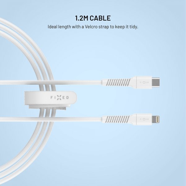Fixed Kabel Liquid Silicone USB-C/Lightning 1.2m Hvit