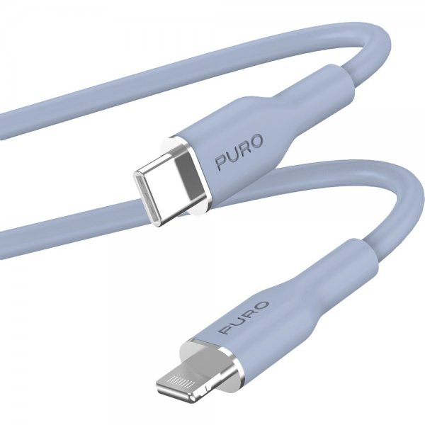 Puro Kabel Soft Charge & Sync Cable USB-C/Lightning 1.5m Lyseblå
