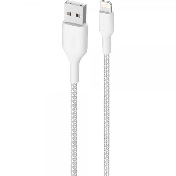 Puro Kabel Ultra Strong Fabric Cable USB-A/Lightning 1.2m Hvit