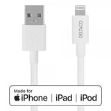 Deltaco Kabel USB-A Cable with Lightning Connector 1m Hvit