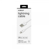 Celly Kabel USB-A/Lightning 2m Hvit