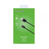 Celly Kabel USB-A/USB-C 2m Svart