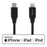 Deltaco Kabel USB-C Lightning 2m Svart