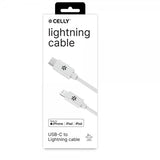 Celly Kabel USB-C/Lightning 2M Hvit
