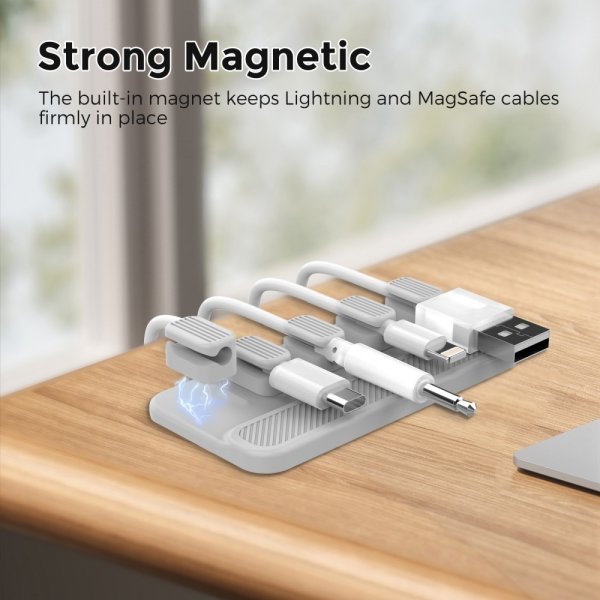 Ahastyle Kabelholder WG104 Magnetisk Grå