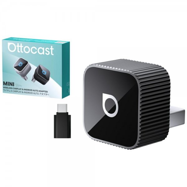 Ottocast Mini Cube Trådløs CarPlay/Android Auto Adapter Silver