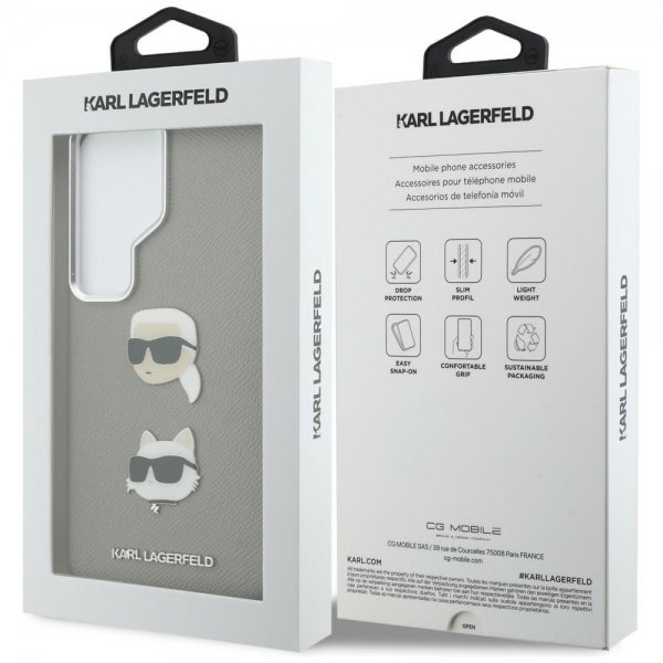 Karl Lagerfeld Samsung Galaxy S26 Ultra Deksel Saffiano Karl & Choupette Sølv