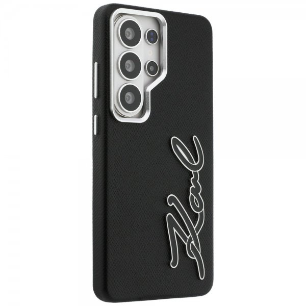 Karl Lagerfeld Samsung Galaxy S26 Ultra Deksel Metal Logo Grained Svart