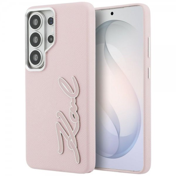 Karl Lagerfeld Samsung Galaxy S26 Ultra Deksel Metal Logo Grained Rosa