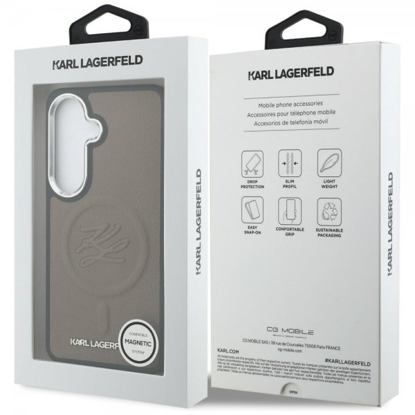 Karl Lagerfeld Samsung Galaxy S26 Plus Deksel Embossed MagSafe Brun
