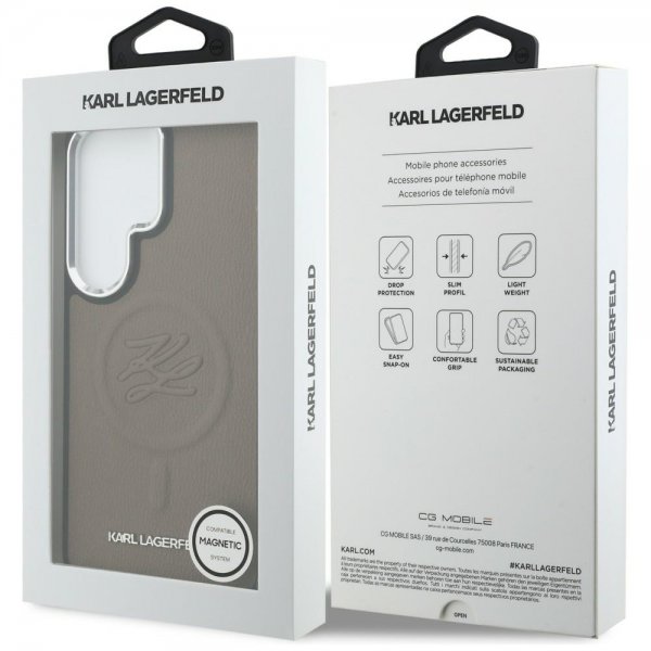 Karl Lagerfeld Samsung Galaxy S26 Ultra Deksel Embossed MagSafe Brun